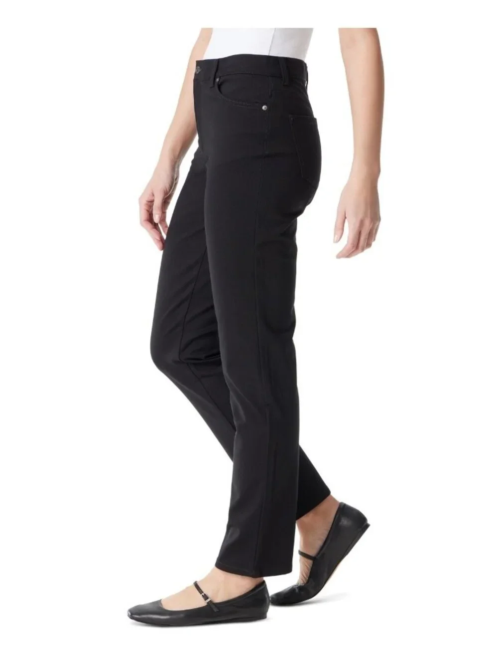 Gloria Vanderbilt Women's Amanda Ponte Jean Black Size 4 MSRP $50